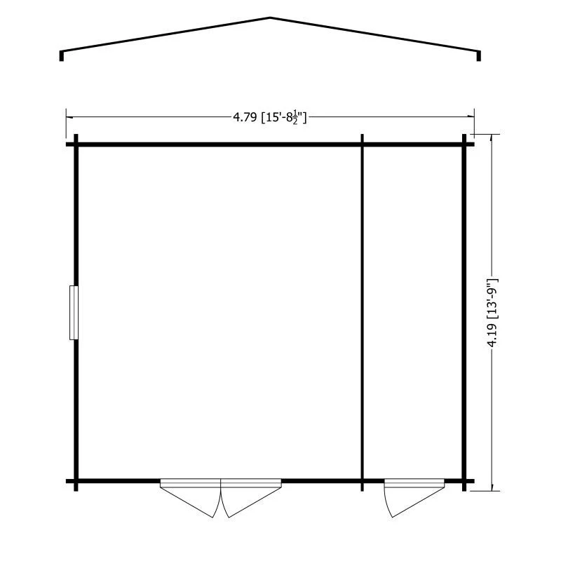 Shire Bourne 15' 6" x 13' 8" Apex Log Cabin - Premium 34mm Cladding Tongue & Groove - Image 2