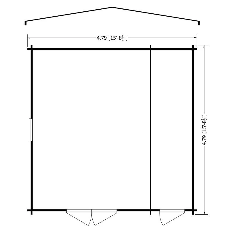 Shire Bourne 15' 6" x 15' 8" Apex Log Cabin - Premium 34mm Cladding Tongue & Groove - Image 2