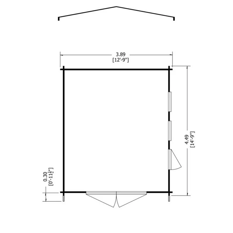 Shire Bradenham 12' 9" x 14' 8" Apex Log Cabin - Premium 34mm Cladding Tongue & Groove - Image 3