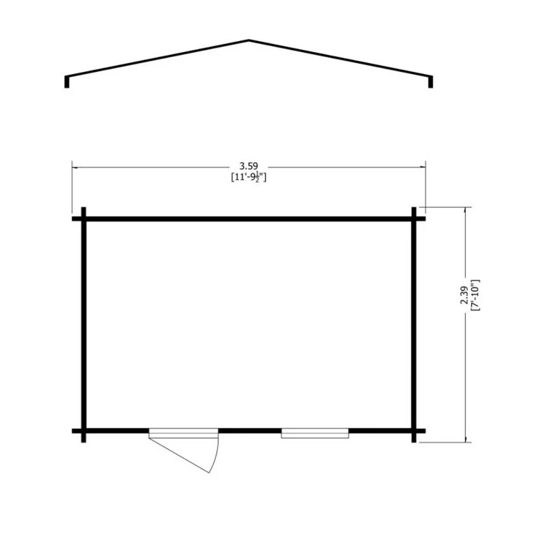 Bucknells 7' x 11' 9" Apex Log Cabin - Classic 28mm Cladding Tongue & Groove - Image 8