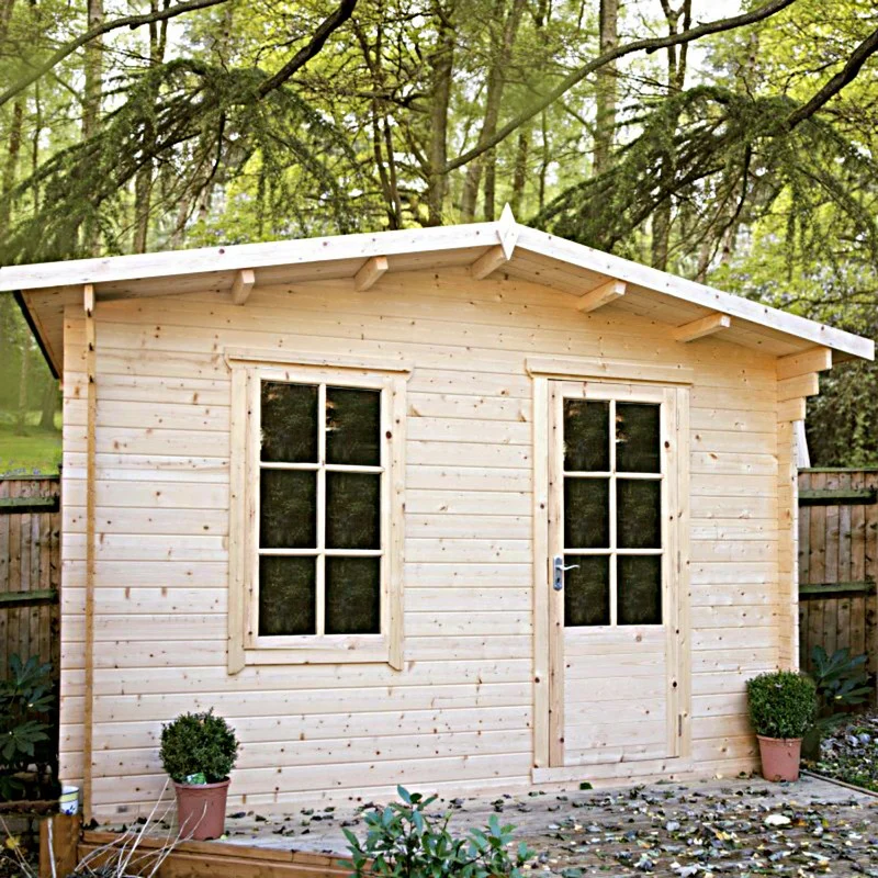 Shire Bucknells 9' 9" x 9' 9" Apex Log Cabin - Premium 70mm Cladding Tongue & Groove - Image 2