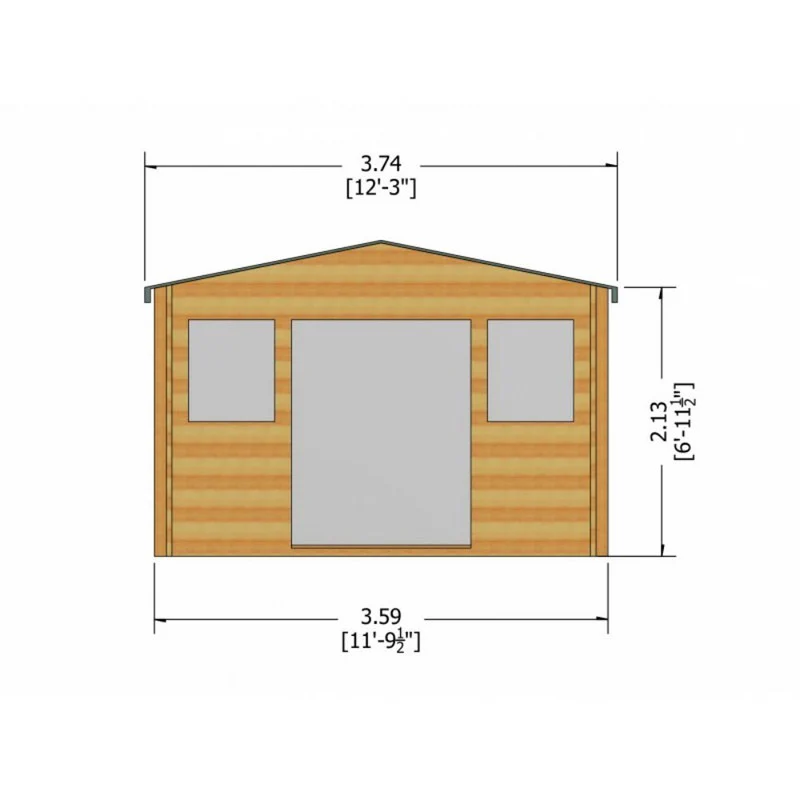 Shire Clipstone 11' 9" x 9' 9" Apex Log Cabin - Premium 70mm Cladding Tongue & Groove - Image 7