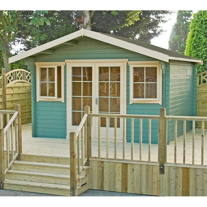 Shire Clipstone 13' 8" x 15' 8" Apex Log Cabin - Premium 44mm Cladding Tongue & Groove - Image 4