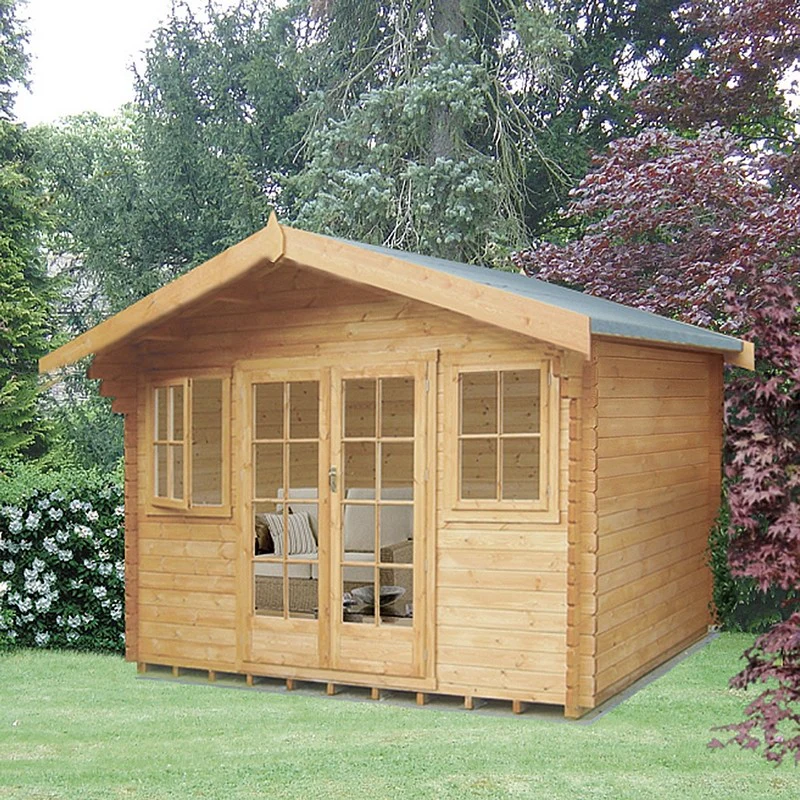 Shire Clipstone 13' 8" x 7' 10" Apex Log Cabin - Premium 28mm Cladding Tongue & Groove