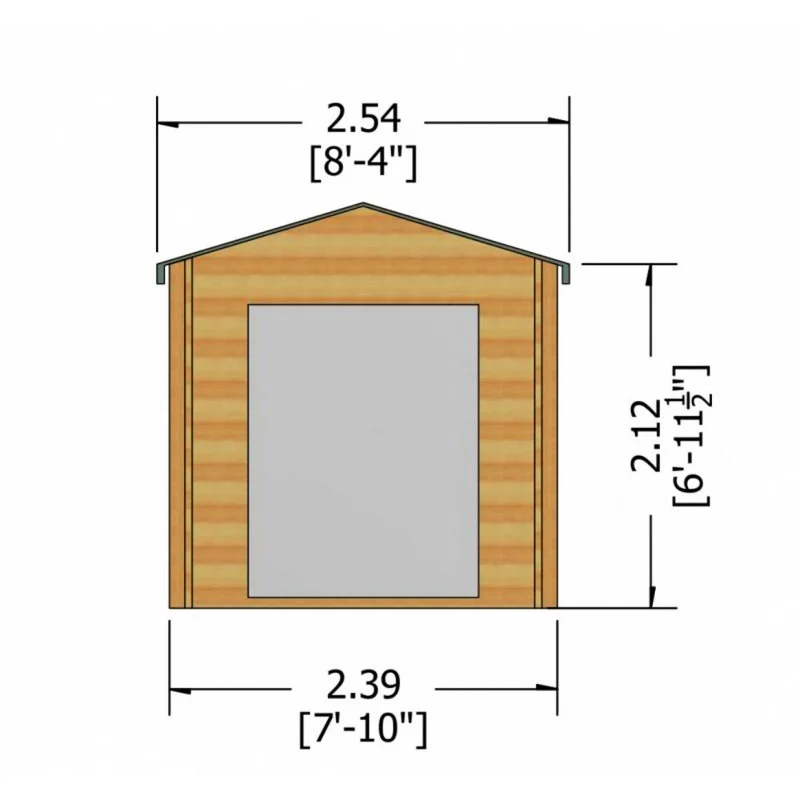 Shire Dalby 7' 10" x 7' 10" Apex Log Cabin - Premium 34mm Cladding Tongue & Groove - Image 7
