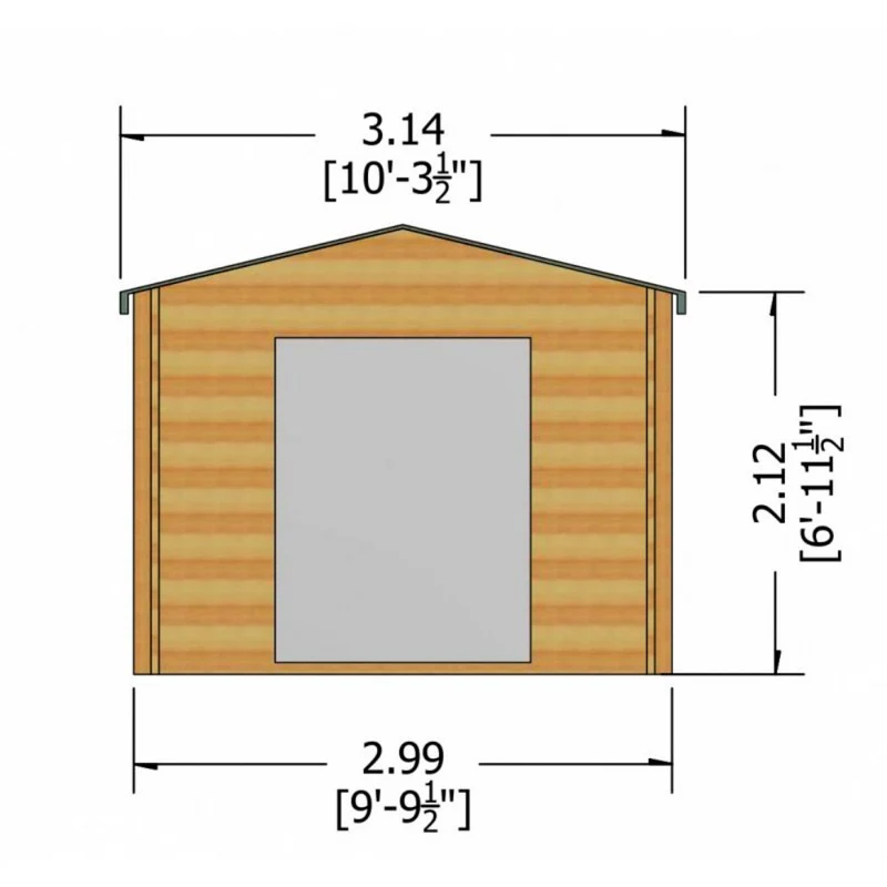 Shire Dalby 9' 9" x 7' 10" Apex Log Cabin - Premium 70mm Cladding Tongue & Groove - Image 7