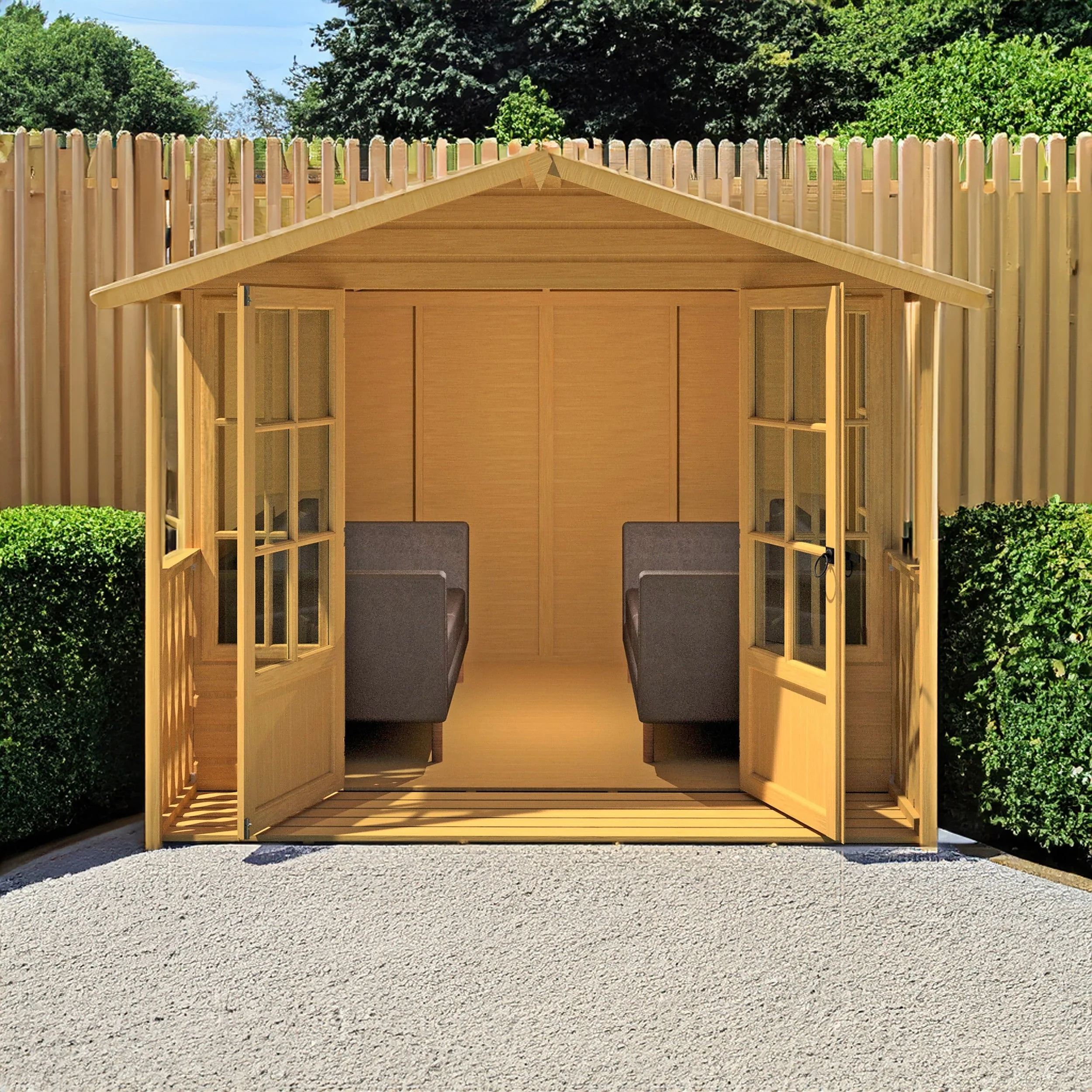 Shire Delmora 11' 6" x 8' Apex Summerhouse - Premium Dip Treated Shiplap - Image 2