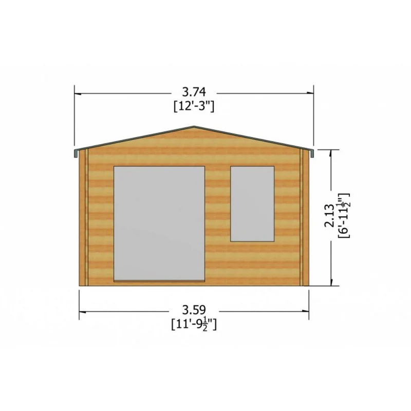 Shire Glenmore 11' 9" x 11' 9" Apex Log Cabin - Premium 70mm Cladding Tongue & Groove - Image 7