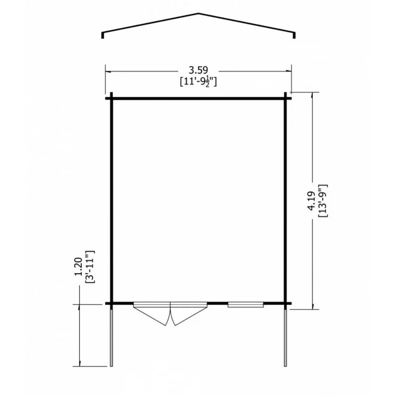 Shire Glenmore 11' 9" x 13' 8" Apex Log Cabin - Premium 44mm Cladding Tongue & Groove - Image 7