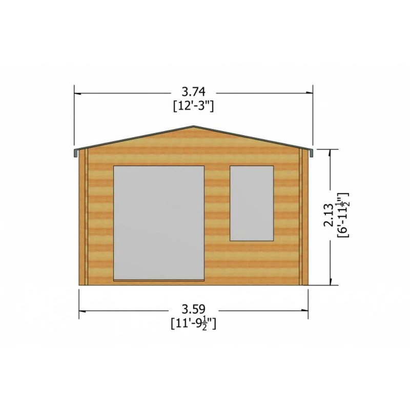 Shire Glenmore 11' 9" x 9' 9" Apex Log Cabin - Premium 28mm Cladding Tongue & Groove - Image 8
