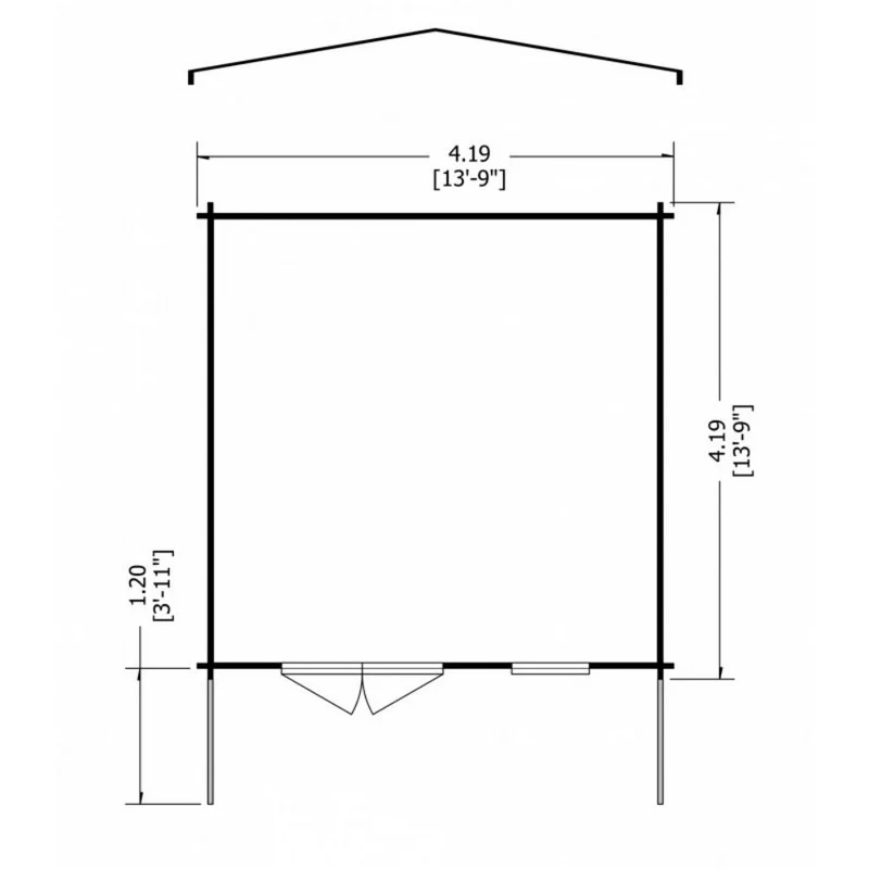 Shire Glenmore 13' 8" x 13' 8" Apex Log Cabin - Premium 70mm Cladding Tongue & Groove - Image 7