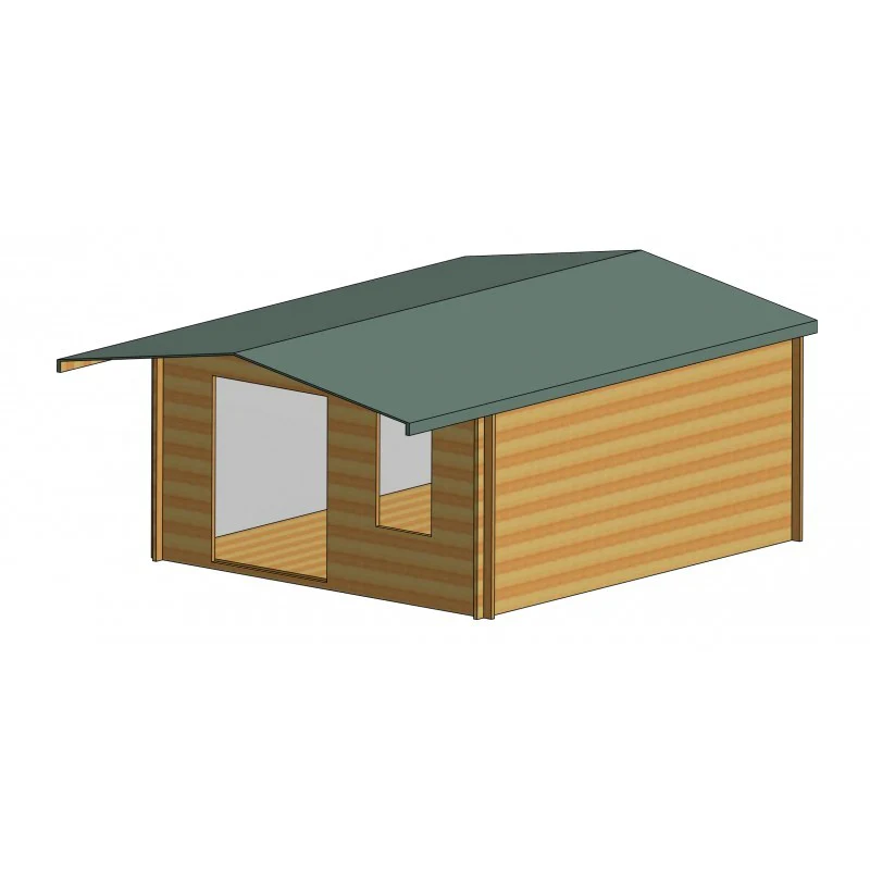 Shire Glenmore 13' 8" x 15' 8" Apex Log Cabin - Premium 70mm Cladding Tongue & Groove - Image 7