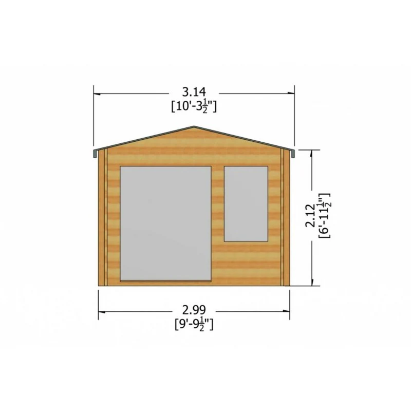 Shire Glenmore 9' 9" x 13' 8" Apex Log Cabin - Premium 28mm Cladding Tongue & Groove - Image 8