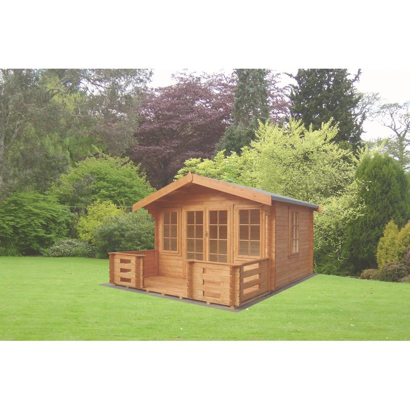 Shire Grizedale 11' 9" x 13' 8" Apex Log Cabin - Premium 44mm Cladding Tongue & Groove - Image 2