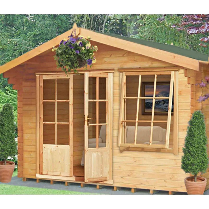 Shire Hale 10' x 12' Apex Log Cabin - Classic 28mm Cladding Tongue & Groove - Image 2