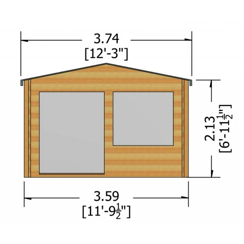 Shire Hale 11' 9" x 9' 9" Apex Log Cabin - Premium 44mm Cladding Tongue & Groove - Image 8
