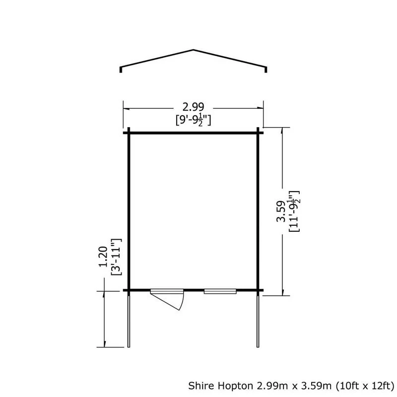 Shire Hopton 9' 9" x 11' 9" Apex Log Cabin - Premium 28mm Cladding Tongue & Groove - Image 2