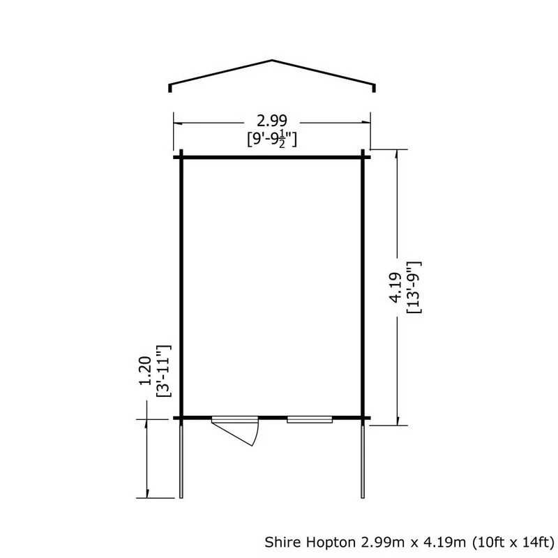 Shire Hopton 9' 9" x 13' 8" Apex Log Cabin - Premium 28mm Cladding Tongue & Groove - Image 2