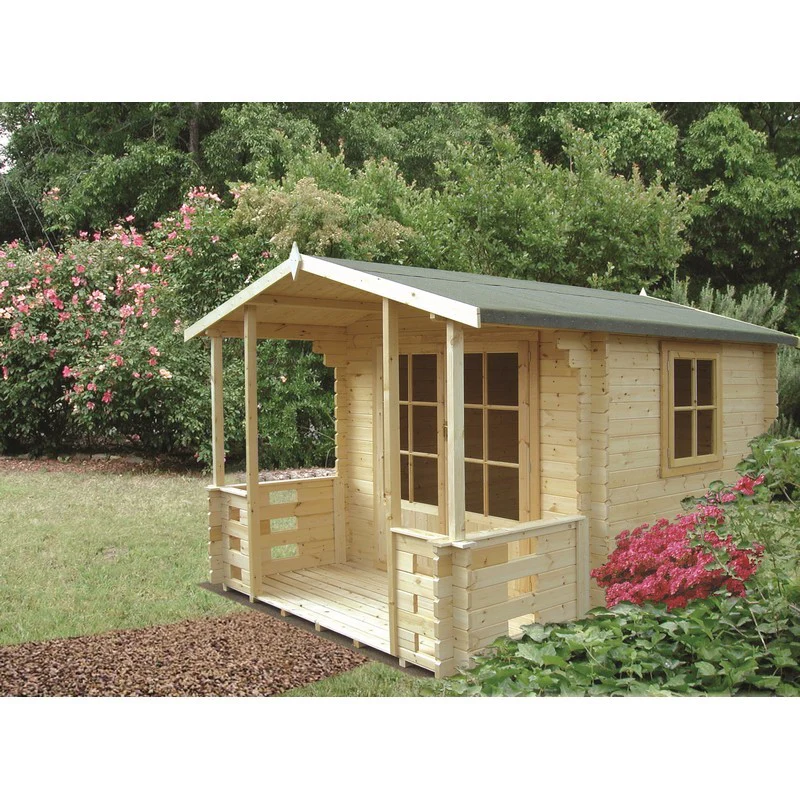 Shire Kesteven 9' 9" x 7' 10" Apex Log Cabin - Premium 70mm Cladding Tongue & Groove - Image 2