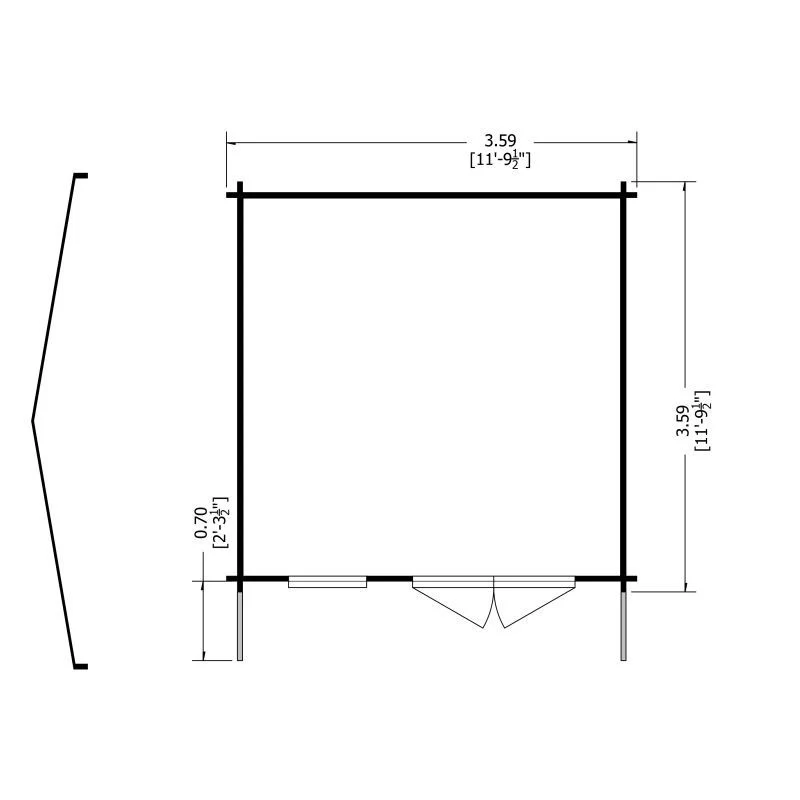 Marlborough 10' 11" x 11' 9" Reverse Apex Log Cabin - Premium 28mm Cladding Tongue & Groove - Image 8