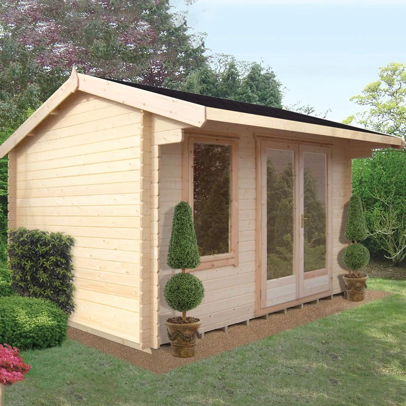 Shire Marlborough 13' 8" x 11' 9" Reverse Apex Log Cabin - Premium 70mm Cladding Tongue & Groove - Image 9