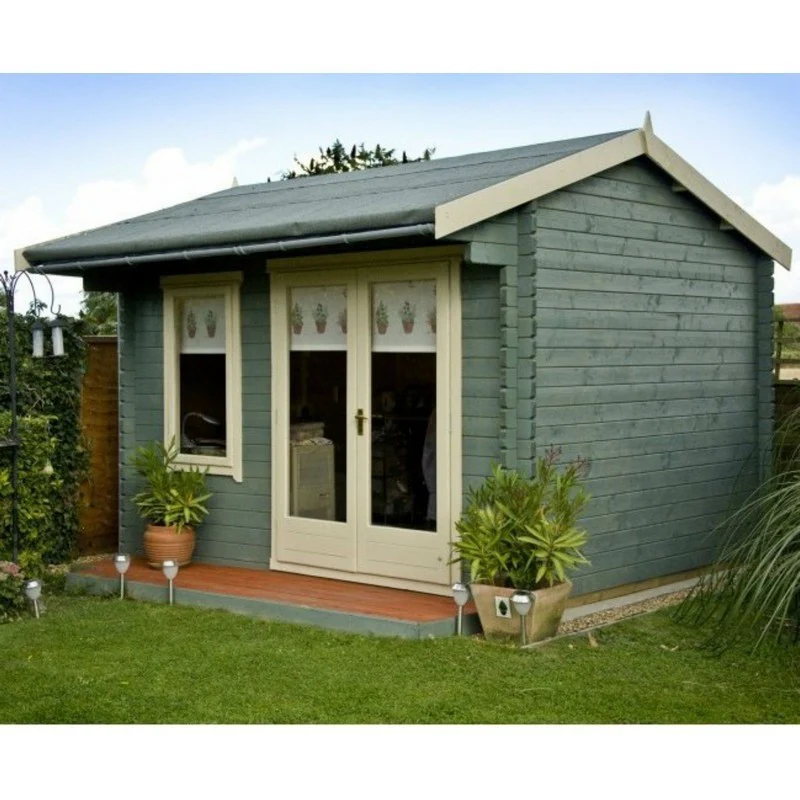 Shire Marlborough 13' 8" x 15' 8" Reverse Apex Log Cabin - Premium 28mm Cladding Tongue & Groove - Image 2