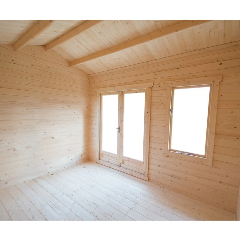 Shire Marlborough 13' 8" x 15' 8" Reverse Apex Log Cabin - Premium 34mm Cladding Tongue & Groove - Image 7