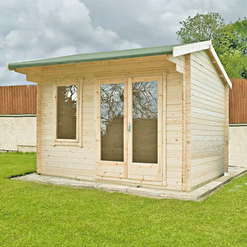 Shire Marlborough 7' 10" x 11' 9" Reverse Apex Log Cabin - Premium 34mm Cladding Tongue & Groove - Image 3