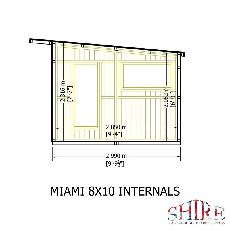 Shire Miami 9' 9" x 8' 4" Pent Summerhouse - Premium Dip Treated Shiplap - Image 8