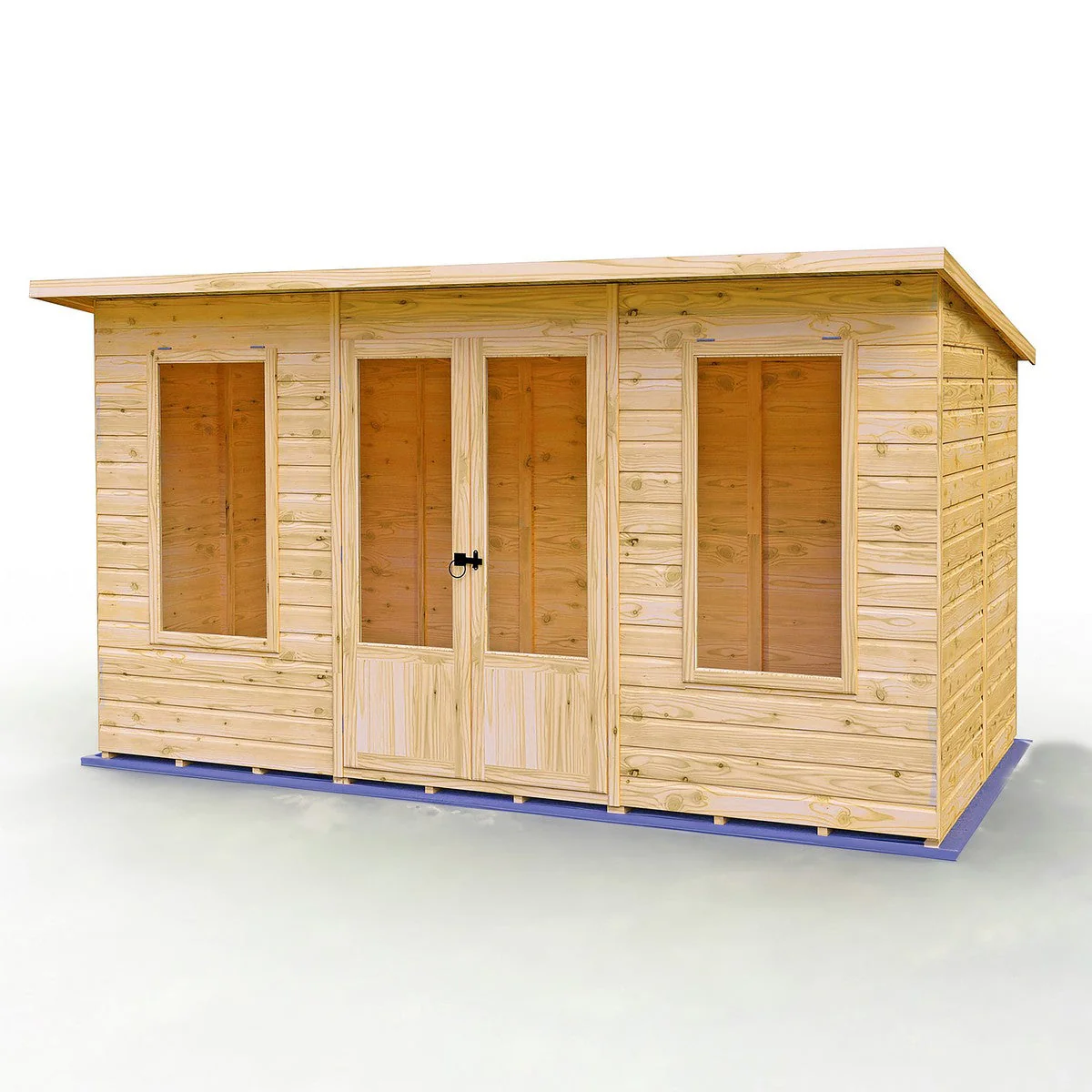 Shire Peony 7' 4" x 12' 3" Pent Summerhouse - Premium Dip Treated Shiplap - Image 2