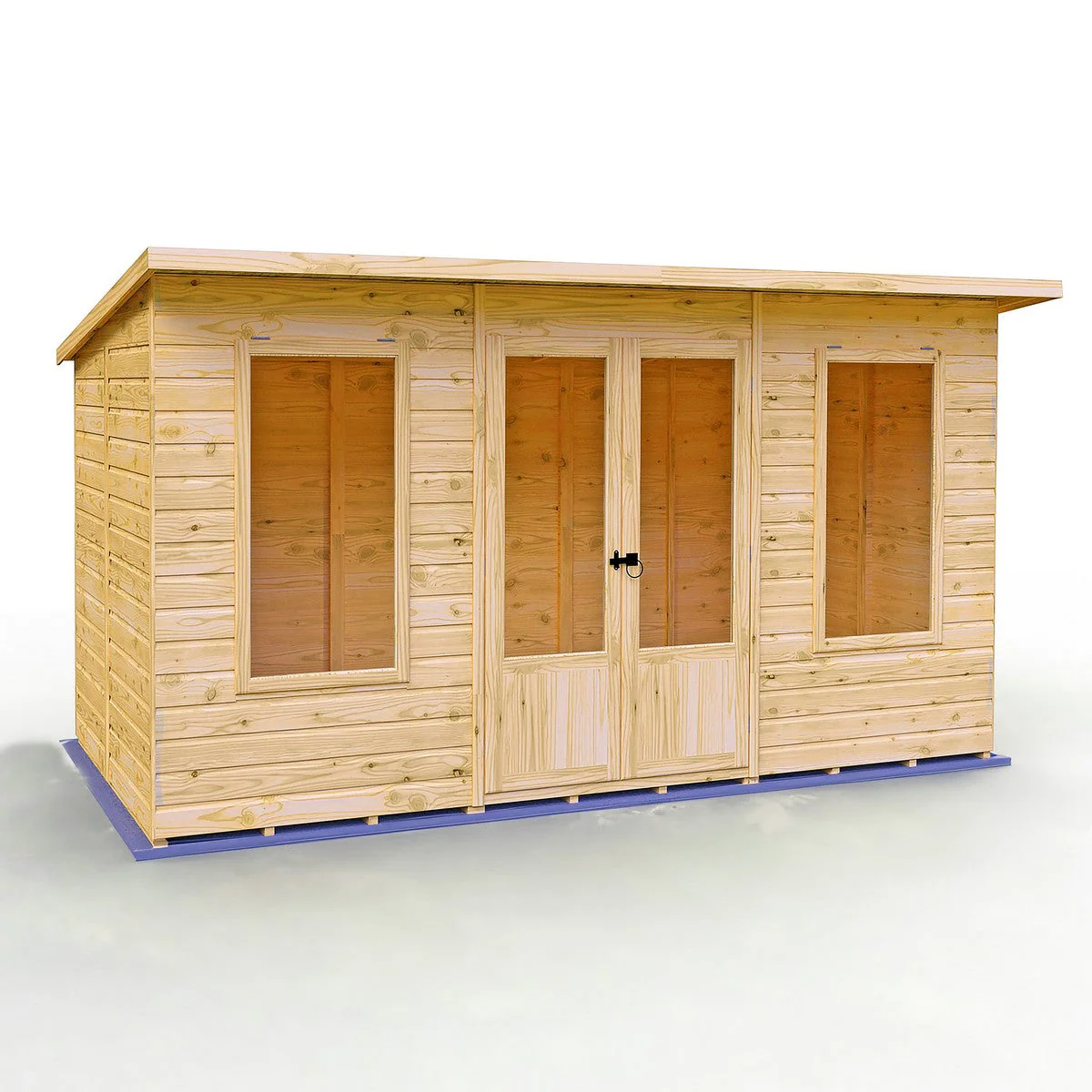 Shire Peony 7' 4" x 12' 3" Pent Summerhouse - Premium Dip Treated Shiplap - Image 6