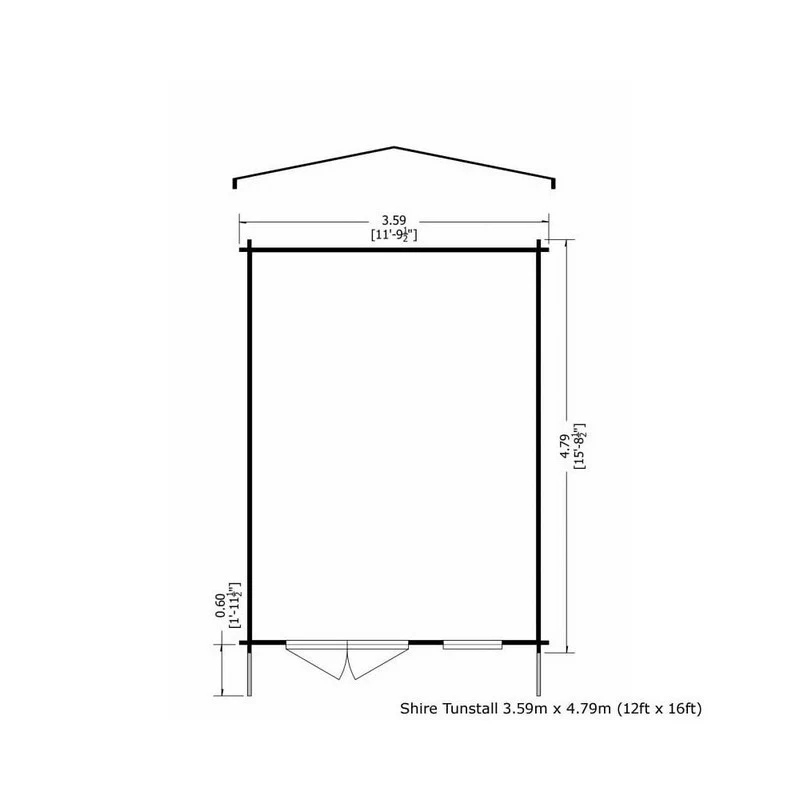 Shire Tunstall 11' 9" x 15' 8" Apex Log Cabin - Premium 70mm Cladding Tongue & Groove - Image 2