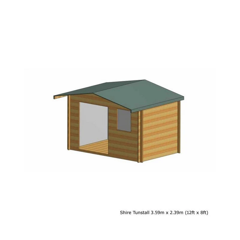 Shire Tunstall 11' 9" x 7' 10" Apex Log Cabin - Premium 44mm Cladding Tongue & Groove - Image 5