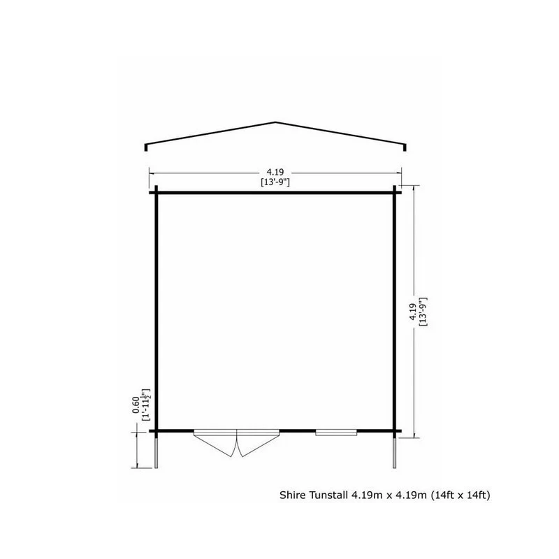 Shire Tunstall 13' 8" x 13' 8" Apex Log Cabin - Premium 70mm Cladding Tongue & Groove - Image 2