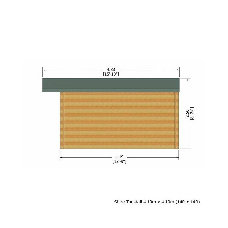 Shire Tunstall 13' 8" x 13' 8" Apex Log Cabin - Premium 70mm Cladding Tongue & Groove - Image 4
