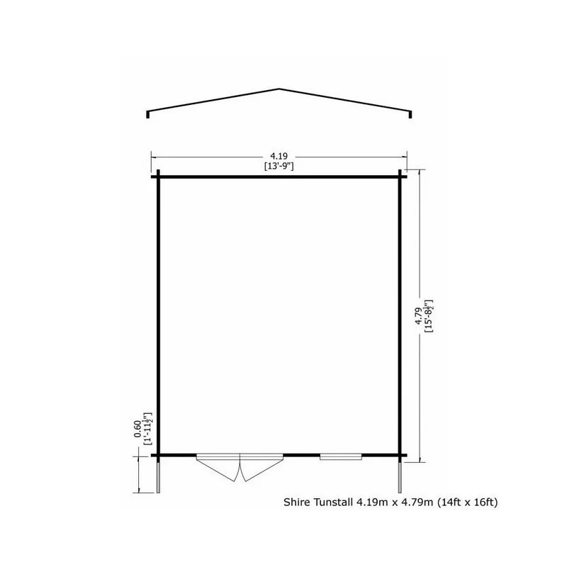 Shire Tunstall 13' 8" x 15' 8" Apex Log Cabin - Premium 70mm Cladding Tongue & Groove - Image 2