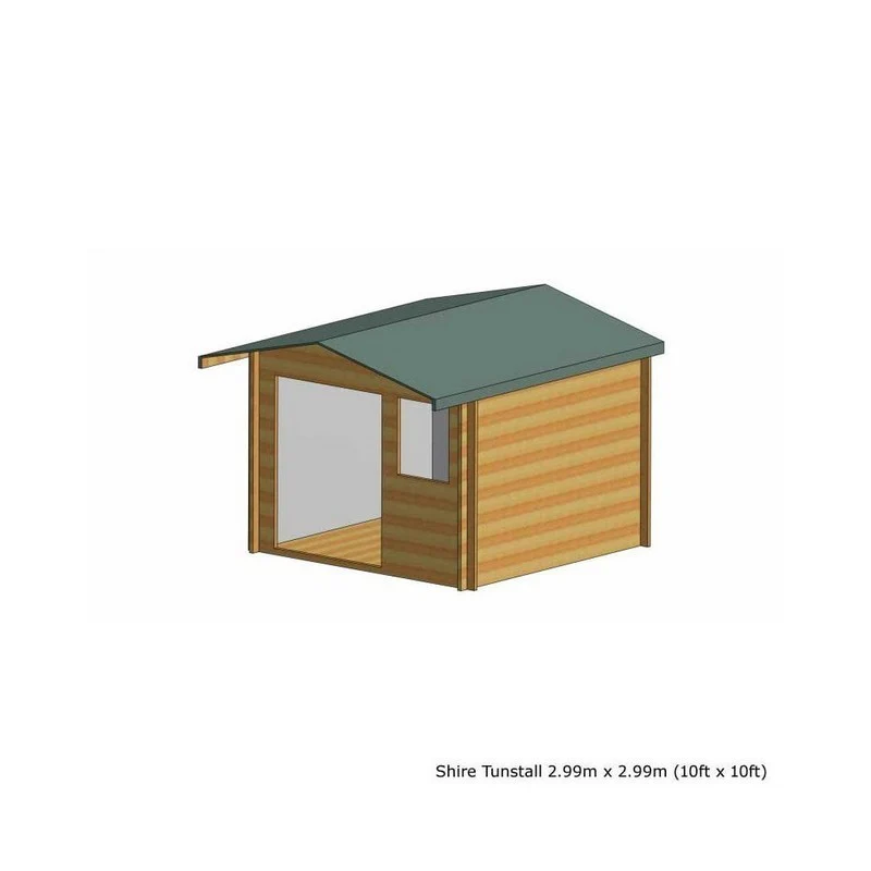 Shire Tunstall 9' 9" x 9' 9" Apex Log Cabin - Premium 70mm Cladding Tongue & Groove - Image 5