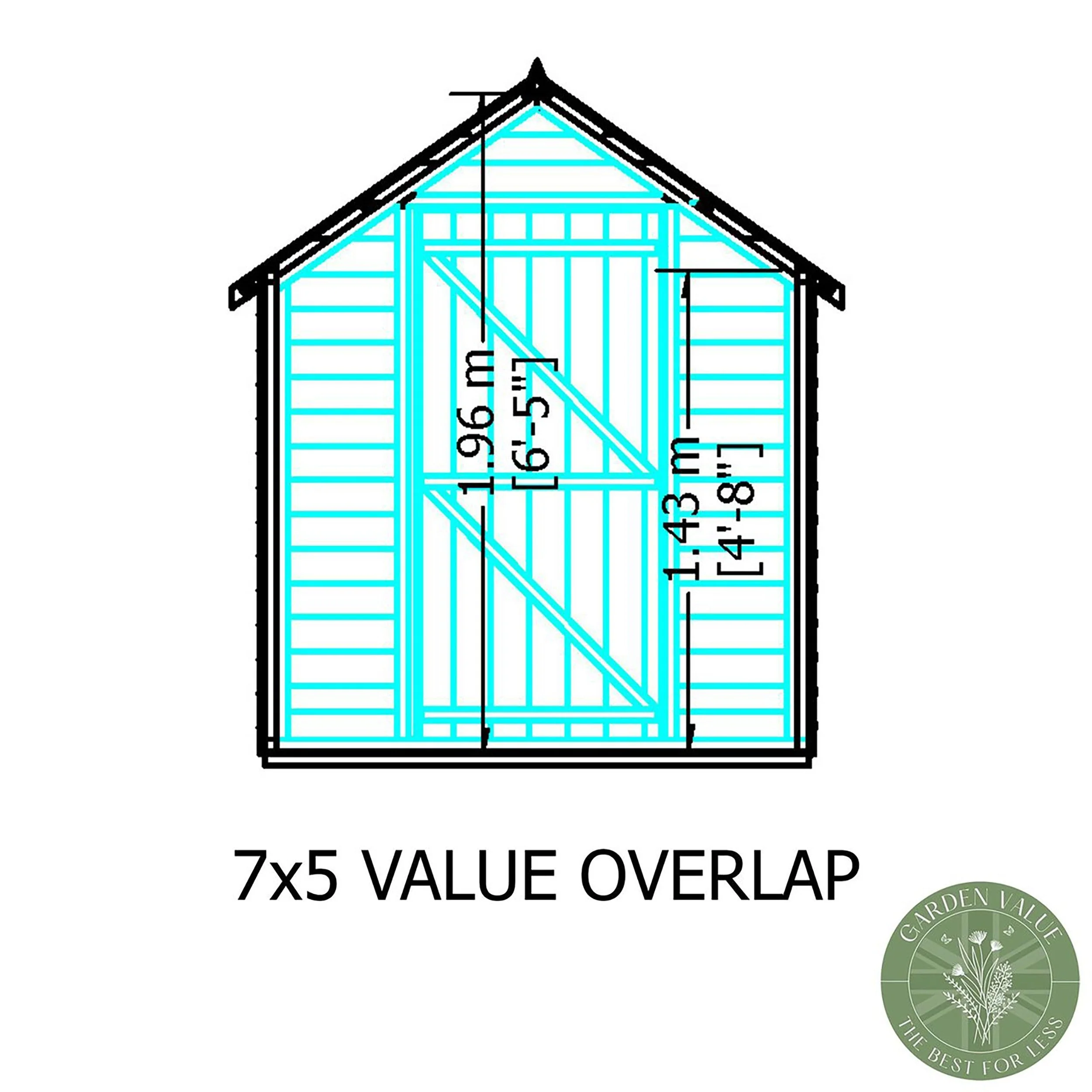 Wiltshire 5' 1" x 6' 8" Apex Shed - Premium Pressure Treated Overlap - Image 6