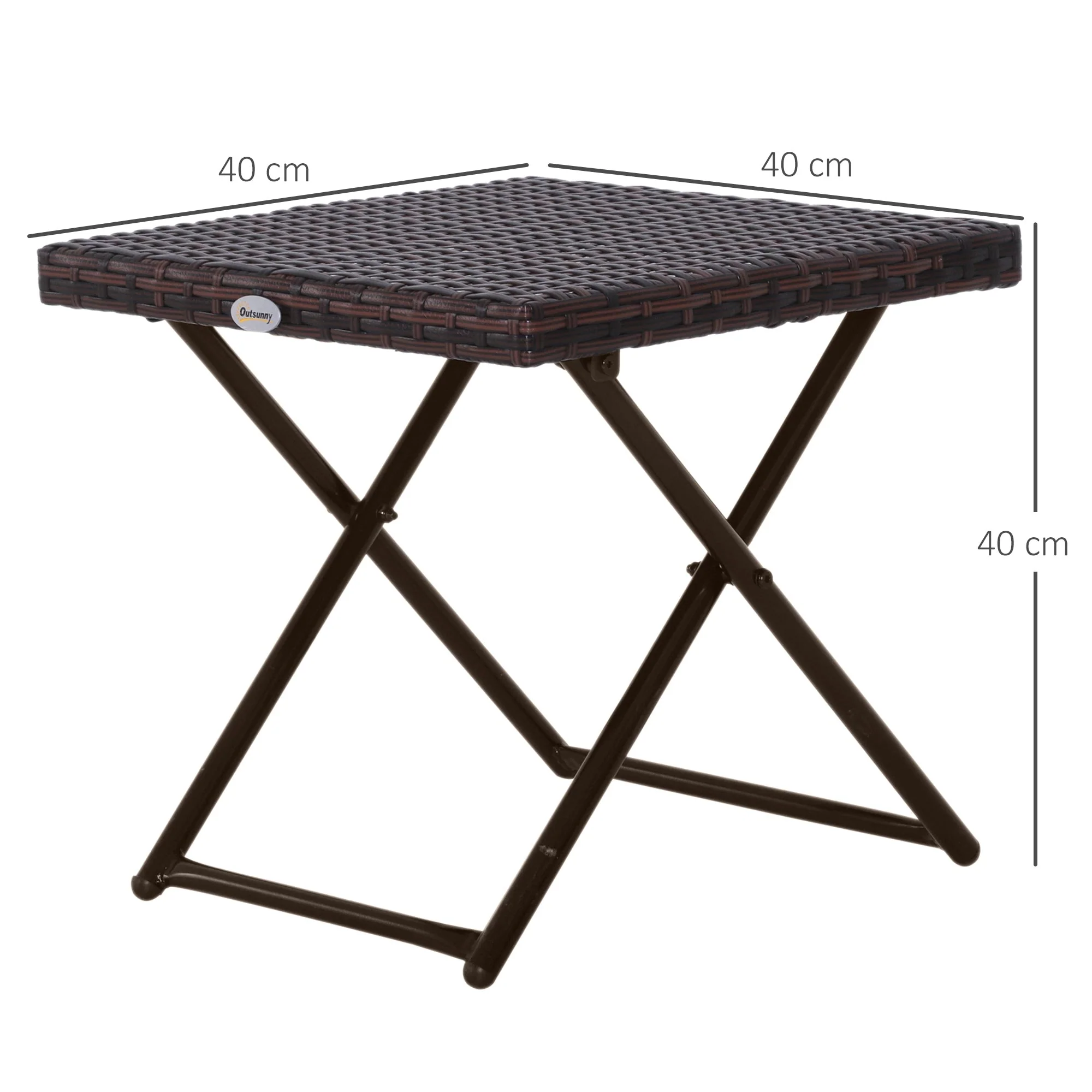 Wicker Rattan Folding Table - Image 2