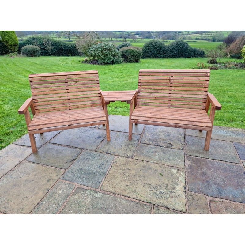 Swedish Redwood Angled Garden Tete a Tete by Croft - 4 Seats - Image 12