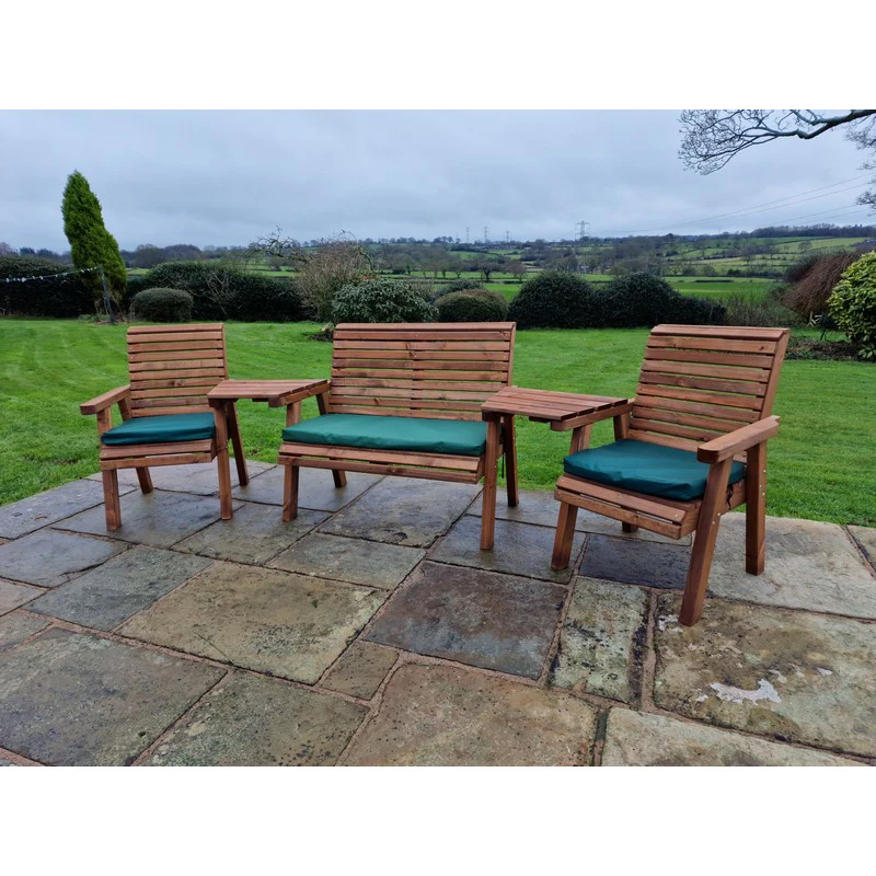 Swedish Redwood Angled Garden Tete a Tete by Croft - 4 Seats - Image 9