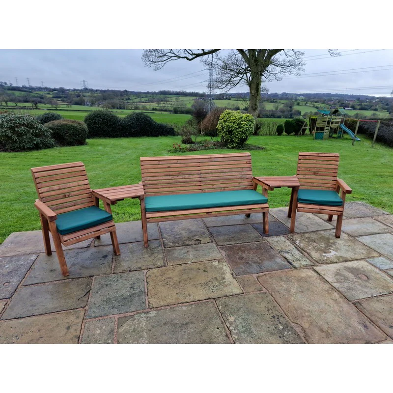 Swedish Redwood Angled Garden Tete a Tete by Croft - 5 Seats - Image 7