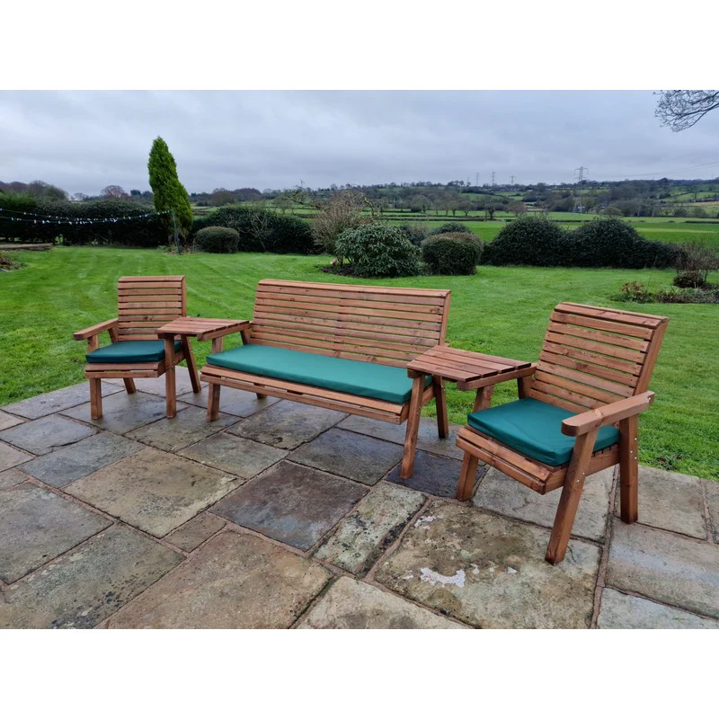 Swedish Redwood Angled Garden Tete a Tete by Croft - 5 Seats - Image 9